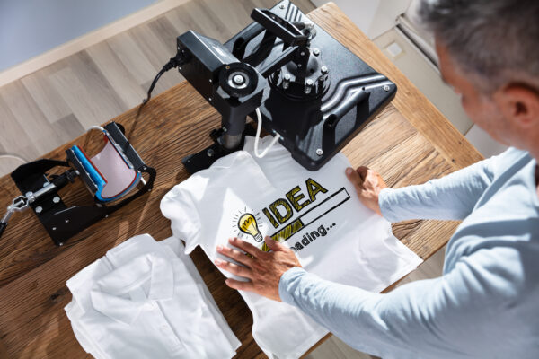Vorführung für T-Shirt-Drucktechnik durch Digitaltransferdruck