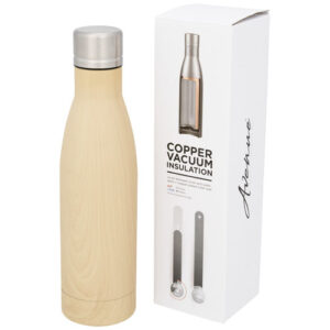 Vasa Kupfer-Vakuum Isolierflasche in Holzoptik, 500 ml - braun