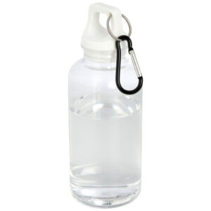 Oregon 400 ml RCS-zertifizierte Trinkflasche aus recyceltem Kunststoff mit Karabiner - weiss