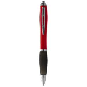 Nash Kugelschreiber farbig mit schwarzem Griff (schwarze Mine) - rot / schwarz