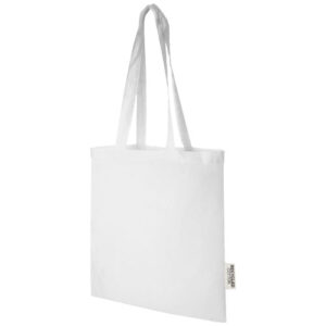 Madras 140 g/m² Baumwoll Tragetasche aus GRS recycelter Baumwolle, 7L - weiss