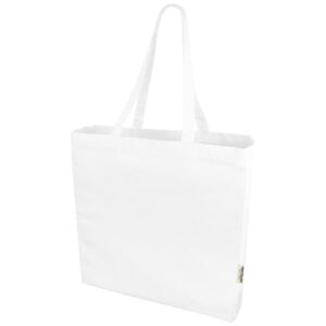 Odessa 220 g/m² recycelte Baumwoll Tragetasche 13L - weiss