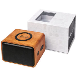 Wooden 3W Lautsprecher mit kabellosem Lade-Pad - holz