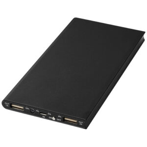Plate 8000 mAh Aluminium-Powerbank - schwarz
