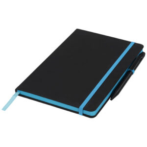 Noir Edge A5 Notizbuch mit farbigem Rand - schwarz / blau