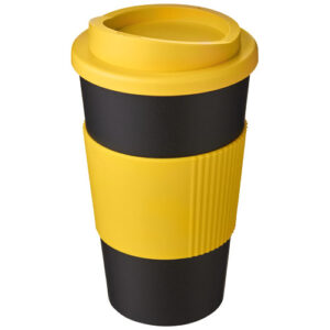 Americano® 350 ml Isolierbecher mit Schutzring - gelb / schwarz