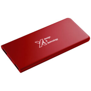 SCX.design P15 5000 mAh Powerbank mit Leuchtlogo - Mittelrot