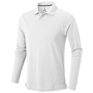 Oakville Langarm Poloshirt für Herren - weiss, 3XL