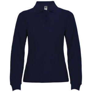 Estrella Langarm Poloshirt für Damen - Marineblau, 3XL