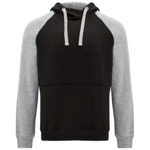 Badet zweifarbiger Kapuzenpullover Unisex - schwarz / heather grau, 3XL
