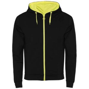 Fuji Kaputzensweatjacke Unisex - schwarz / Fluorgelb, 2XL