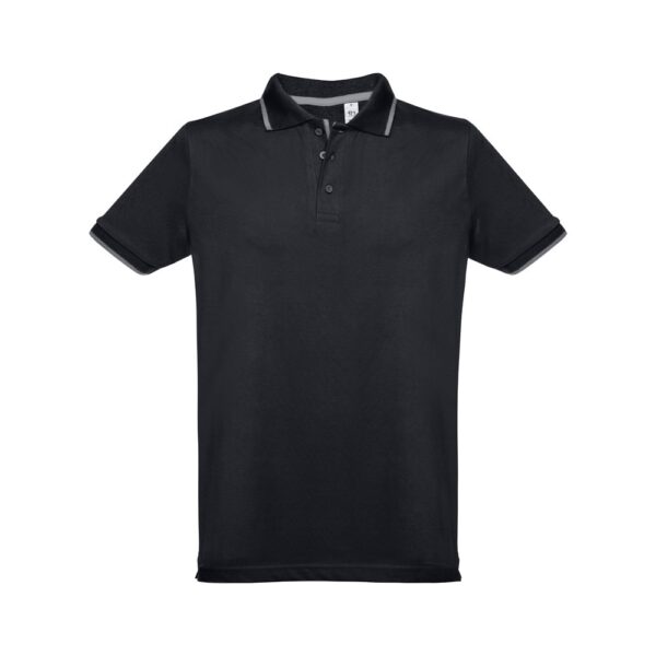 THC ROME. Zweifarbiges Baumwoll-Poloshirt für Herren - schwarz, XXL