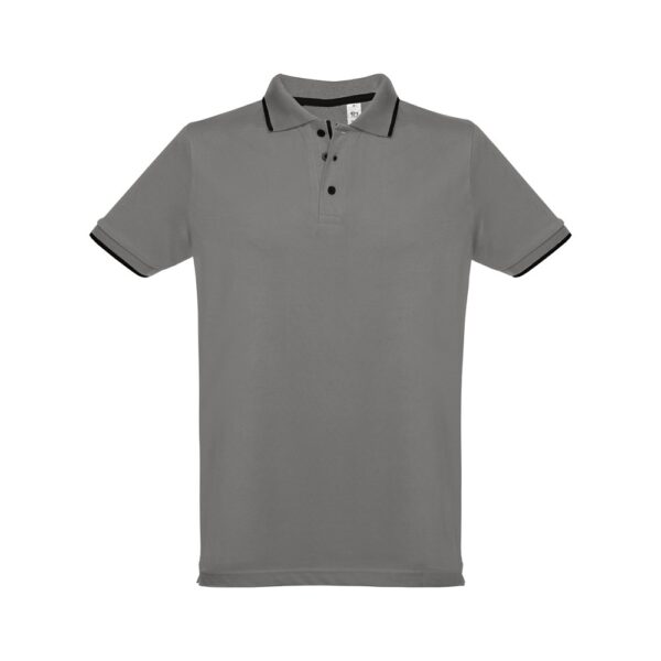 THC ROME. Zweifarbiges Baumwoll-Poloshirt für Herren - grau, M