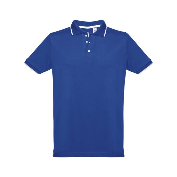 THC ROME. Zweifarbiges Baumwoll-Poloshirt für Herren - Königsblau, XXL