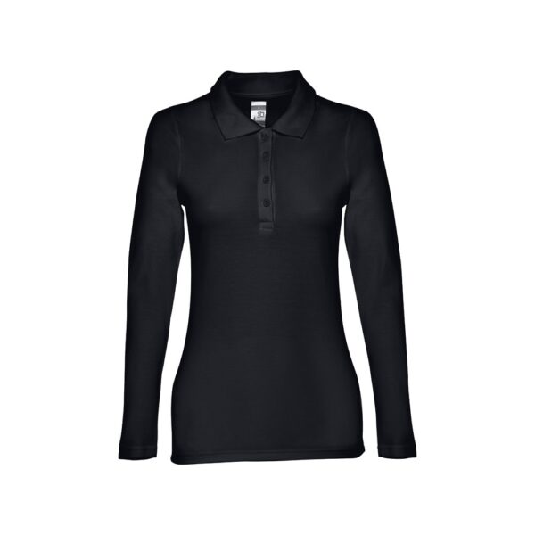 THC BERN WOMEN. Damen Langarm-Poloshirt - schwarz, XXL