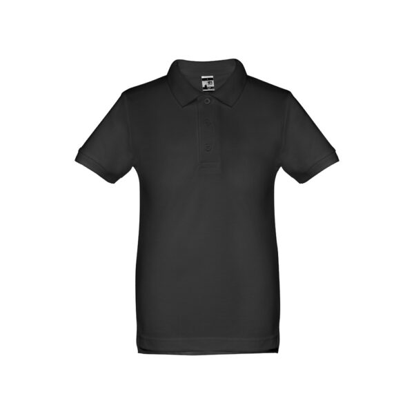 THC ADAM KIDS. Kurzärmeliges Baumwoll-Poloshirt für Kinder (unisex) - schwarz, 8