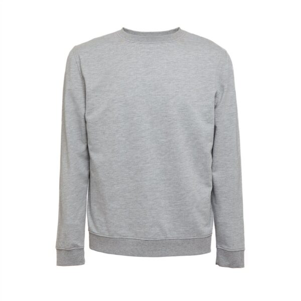 THC COLOMBO. Sweatshirt (unisex) aus italienischem Frottee ohne Knopfleiste - Hellgrau melliert, XXL