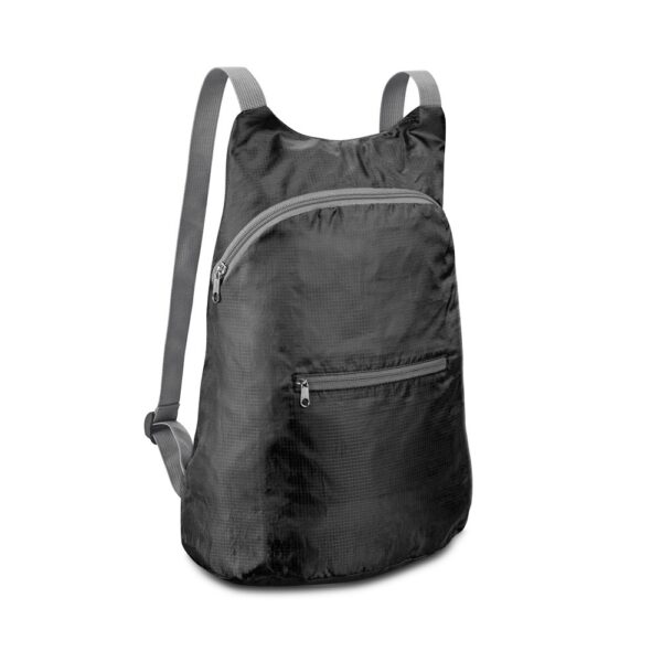 BARCELONA. Faltbarer Rucksack aus 210D Ripstop - schwarz, 8 L