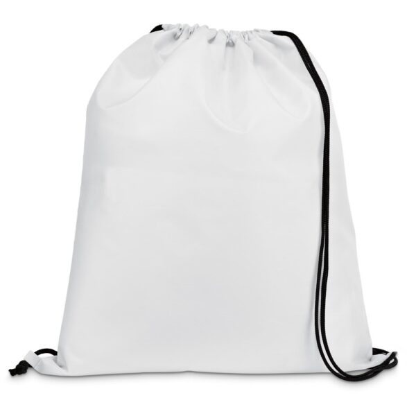 CARNABY. 210D Rucksacktasche mit schwarzen Zugbändern - weiss
