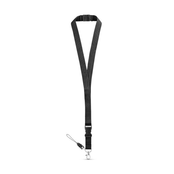 MURRAY. Lanyard aus Polyester (20 mm) mit einem Schlüsselband - schwarz