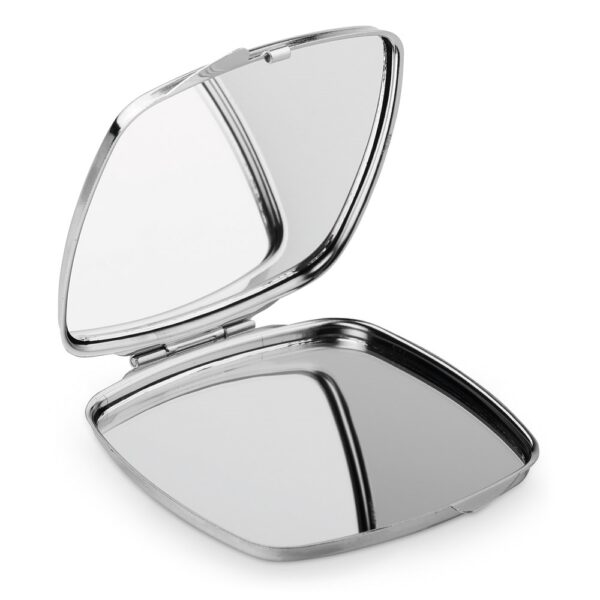 SHIMMER. Doppelter Taschenspiegel aus Metall - silber