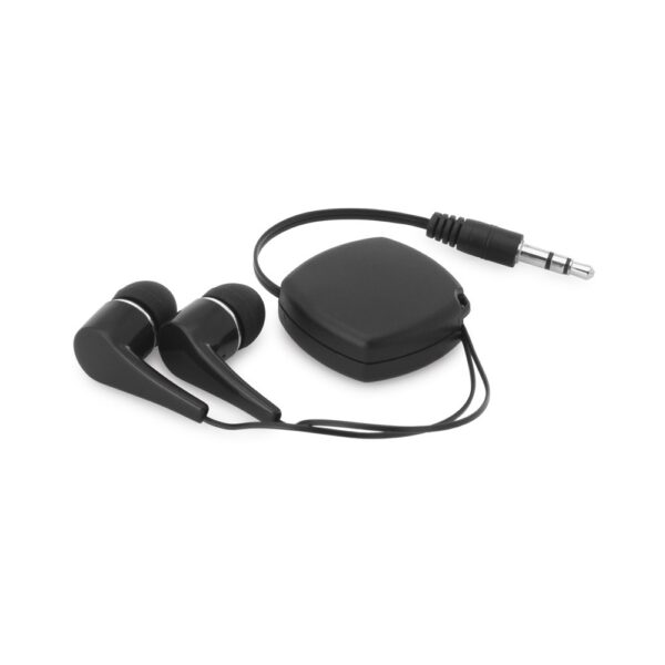 PINEL. In-Ear Kopfhörer mit ausziehbarem 0.75 Meter Kabel aus ABS - schwarz