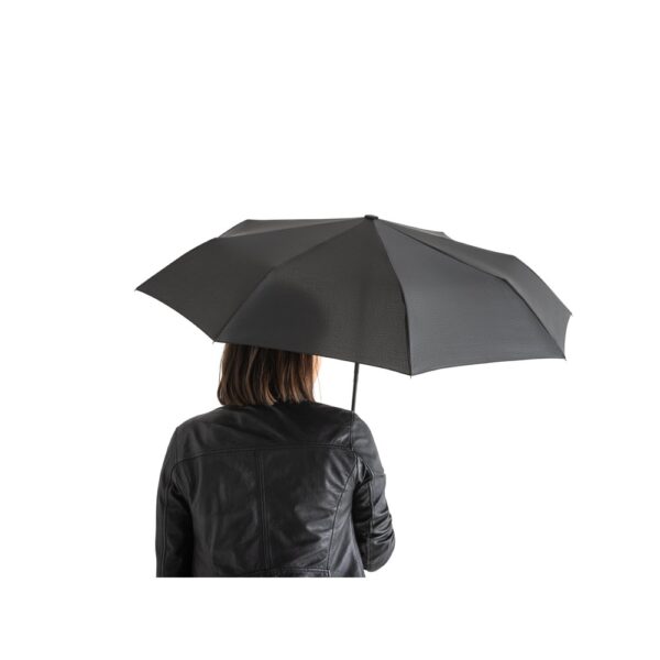 RIVER. Faltbarer Regenschirm aus recyceltem Polyester (100% rPET) 190T Pongé mit automatischer Öffnung und Schließung