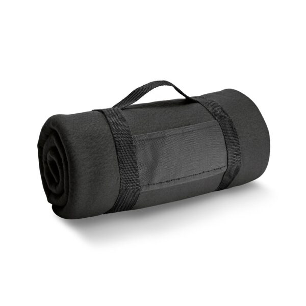 THORPE. Fleecedecke (180 g/m²) mit abnehmbarem Griff - schwarz