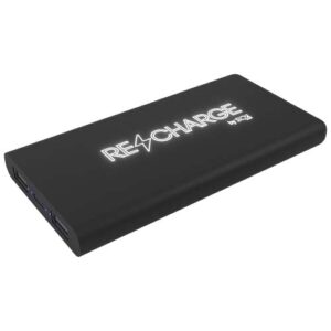 SCX.design P40 10.000 mAh kabellose Powerbank mit Leuchtlogo - schwarz