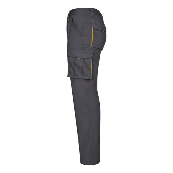 VL FIDES. Zweifarbige Stretch-Hose mit mehreren Taschen (240 g/m²), aus Baumwolle (46 %), EME (38 %) und Polyester (16 %)