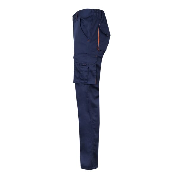 VL FIDES. Zweifarbige Stretch-Hose mit mehreren Taschen (240 g/m²), aus Baumwolle (46 %), EME (38 %) und Polyester (16 %)