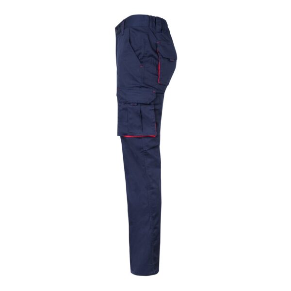 VL FIDES. Zweifarbige Stretch-Hose mit mehreren Taschen (240 g/m²), aus Baumwolle (46 %), EME (38 %) und Polyester (16 %)