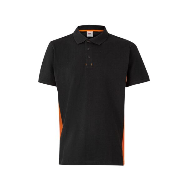 VL SUPAY. Zweifarbiges Piqué-Poloshirt (180 g/m²), kurzärmelig, aus Baumwolle (60%) und Polyester (40%) - schwarz, XS