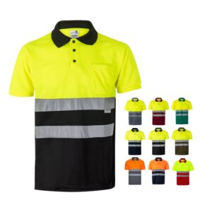 VL CUPID. Zweifarbiges Poloshirt im Bird-Eye-Design (160g/m²) mit kurzen Ärmeln, aus Polyester (100%)