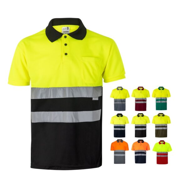 VL CUPID. Zweifarbiges Poloshirt im Bird-Eye-Design (160g/m²) mit kurzen Ärmeln, aus Polyester (100%)