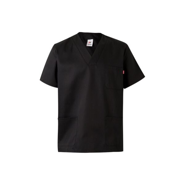 VL ILLAPA. Tunika aus Twill (190g/m²) mit kurzen Ärmeln, aus Polyester (65%) und Baumwolle (35%) - schwarz, XS