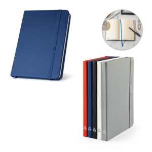 CAMPUS. A5 Notizbuch mit festem Einband aus PU (35% recycelt) mit linierten Seiten aus 100 % recyceltem