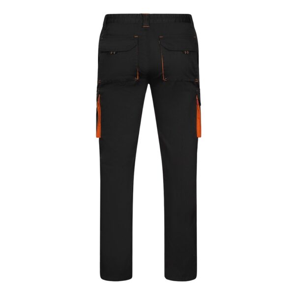VL FIDES. Zweifarbige Stretch-Hose mit mehreren Taschen (240 g/m²), aus Baumwolle (46 %), EME (38 %) und Polyester (16 %)
