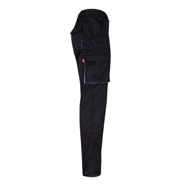 VL FIDES. Zweifarbige Stretch-Hose mit mehreren Taschen (240 g/m²), aus Baumwolle (46 %), EME (38 %) und Polyester (16 %)