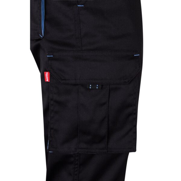 VL FIDES. Zweifarbige Stretch-Hose mit mehreren Taschen (240 g/m²), aus Baumwolle (46 %), EME (38 %) und Polyester (16 %)