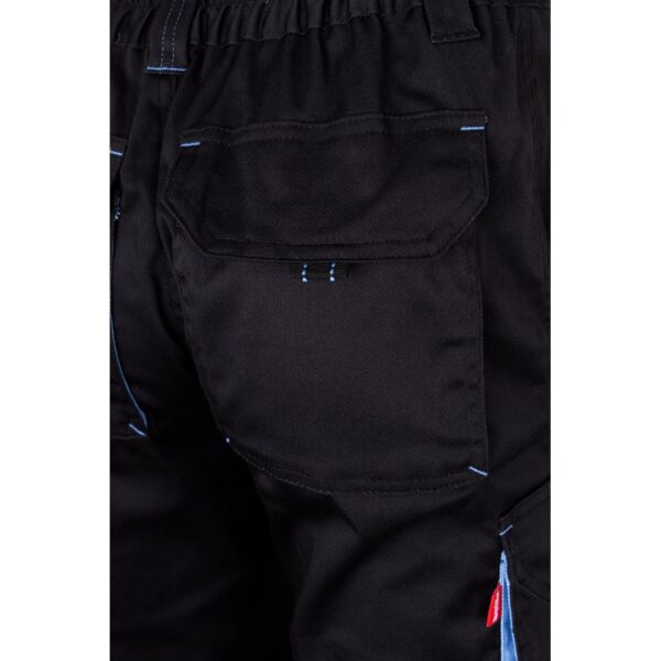 VL FIDES. Zweifarbige Stretch-Hose mit mehreren Taschen (240 g/m²), aus Baumwolle (46 %), EME (38 %) und Polyester (16 %)