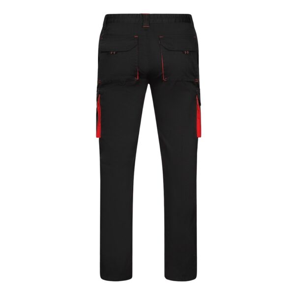 VL FIDES. Zweifarbige Stretch-Hose mit mehreren Taschen (240 g/m²), aus Baumwolle (46 %), EME (38 %) und Polyester (16 %)
