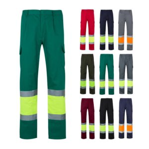 VL POSEIDON. Zweifarbige Twill-Hose mit mehreren Taschen (210 g/m²), aus Baumwolle (20%) und Polyester (80%)