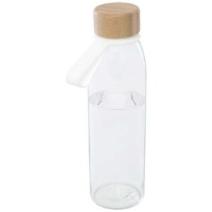 Porto 500 ml Glas-Flasche mit Silikongriff und Bambusdeckel - transparent klar