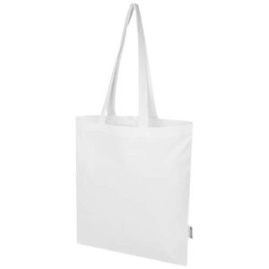 Madras Blend 140 g/m² Tragetasche aus GRS-recycelter Baumwolle 7L - weiss